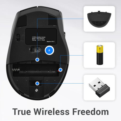 6 Button Dual Mode 2.4G Bluetooth 5.3 Ergonomic Wireless Mouse