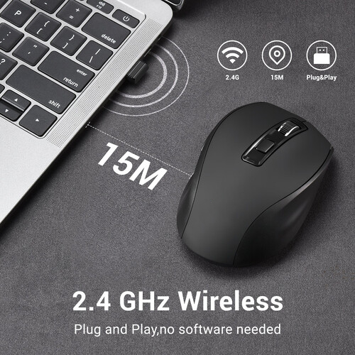 6 Button Dual Mode 2.4G Bluetooth 5.3 Ergonomic Wireless Mouse