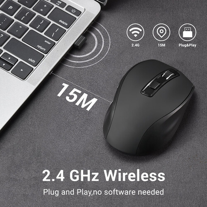 6 Button Dual Mode 2.4G Bluetooth 5.3 Ergonomic Wireless Mouse