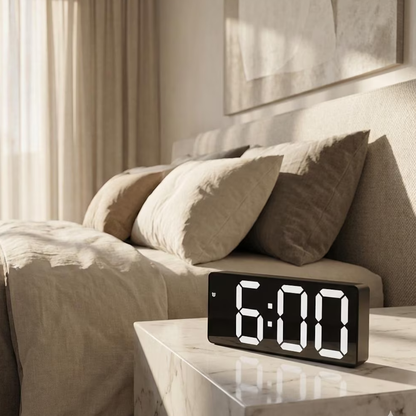 Voice Activated Mirror LED Digital Alarm Clock