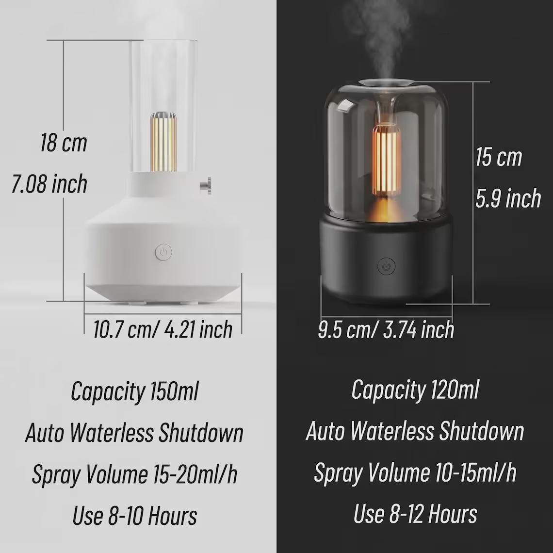 Flame Visual USB Mini Aroma Humidifier Lamp