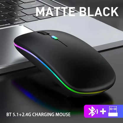 RGB Breathing Light USB-C Recharge Silent Wireless Mouse