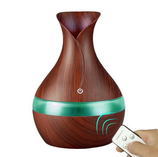 300ml Wood Grain Remote Control Aroma Humidifier Diffuser