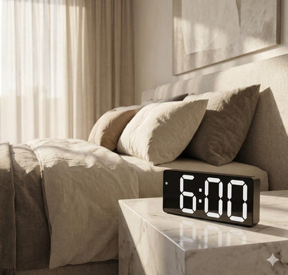 Voice Activated Mirror LED Digital Alarm Clock