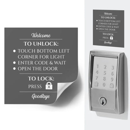 Waterproof Smart Lock Operation Instruction Sticker