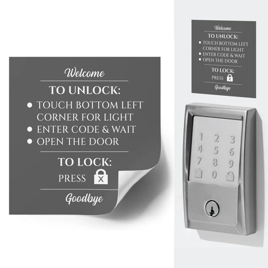 Waterproof Smart Lock Operation Instruction Sticker
