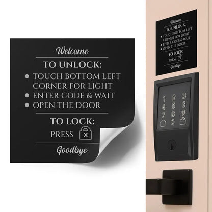 Waterproof Smart Lock Operation Instruction Sticker